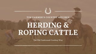 Herding and Roping Cattle the Old Fashioned Cowboy Way [upl. by Roch]