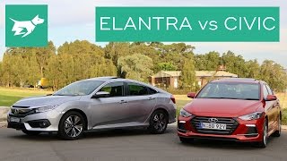 2017 Hyundai Elantra Sport vs 2017 Honda Civic Turbo Comparison Review [upl. by Zebapda]