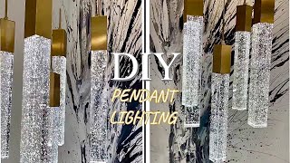 DIY GLASS GEL PENDANT LIGHTING  HIGH END LIGHTING IDEA ON A BUDGET [upl. by Pruchno]