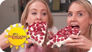 Perfekter Nachtisch Herzkuchen mit kalten Himbeeren  SAT1 Frühstücksfernsehen  TV [upl. by Kan]