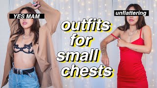 30 Small Chest Outfit Ideas  what we CAN amp quotCANNOTquot wear [upl. by Retluoc]