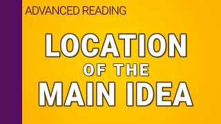 Location of the main idea sentence [upl. by Ardnikal808]