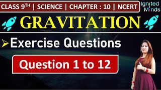 Class 9th Science Chapter 10  Exercise Questions 1 to 12  Gravitation  NCERT [upl. by Ameline248]