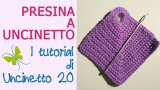 Tutorial uncinetto  Presine quadrate per la cucina [upl. by Siramay]