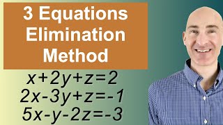 Solving Systems of 3 Equations Elimination [upl. by Idnic653]