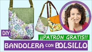 BOLSO BANDOLERA con BOLSILLO  FÁCIL Patrón gratis [upl. by Eidok389]