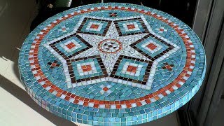 DIY Mosaic Garden Table  Design Glue Grout amp Finish [upl. by Baudelaire640]