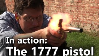 The French 1777 flintlock pistol in action [upl. by Quinton]