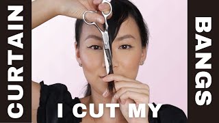 How to Trim Curtain Bangs at Home WATCH THIS FIRST 💇🏻‍♀️ [upl. by Namqul]