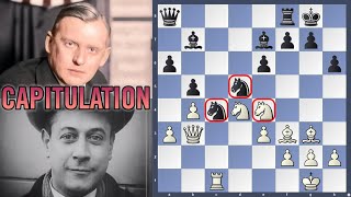 CAPITULATION  Capablanca vs Alekhine  World Championship match 1927 [upl. by Ellenij683]