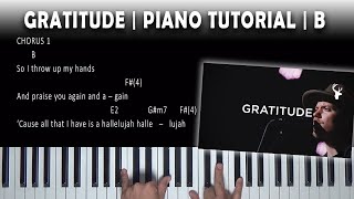 Gratitude Brandon Lake  Piano Tutorial  B [upl. by Tnahs]