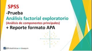 Análisis factorial exploratorio SPSS formato APA [upl. by Auhsohey]