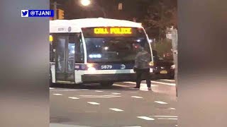 Irate man unleashes attack on MTA bus [upl. by Aan]