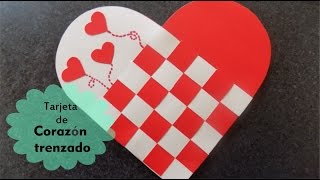 Tarjeta de corazón trenzado de papel para el día de San Valentín [upl. by Woodberry]