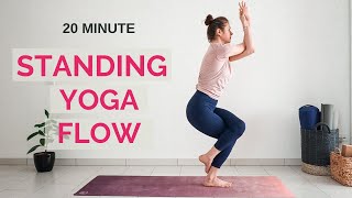 20 min STANDING YOGA FLOW  Intermediate Yoga  Minimal Cues  Yoga without mat [upl. by Horvitz]