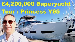 £4200000 Superyacht Tour  Princess Y85 [upl. by Nonnad197]