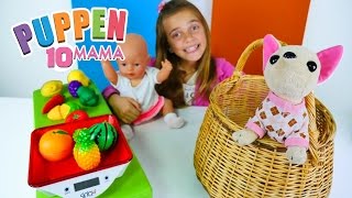 Puppen Mama  Wir gehen auf den Markt – Lehrreiches Video [upl. by Icyak]