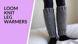 Loom Knit Garter Stitch Legwarmers Round Loom Knitting [upl. by Dever34]