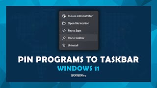 How To Pin A Program To The Taskbar Windows 11  Quick amp Easy [upl. by Elrak]