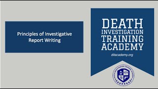 Principles of Investigative Report Writing [upl. by Edd]