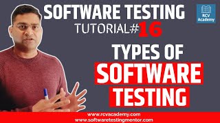 Software Testing Tutorial 16  Types of Software Testing [upl. by Euqinim]