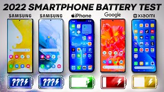 Samsung S22 Ultra vs S21  iPhone 13 Pro Max  Pixel 6 Pro  Xiaomi 12 Pro Battery Life Drain Test [upl. by Weider]