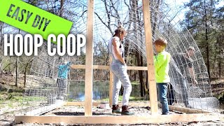 How to Build the Chicken HOOP COOP  EASY DIY [upl. by Nnairol]