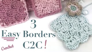 Crochet Border  Corner to Corner C2C  QUICK and EASY 2020 [upl. by Delamare]