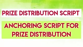 Prize distribution script for School functionHow to call prize winning students on the stage [upl. by Trebmal120]