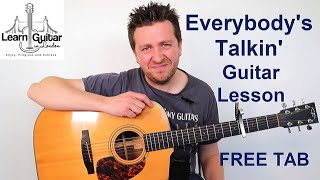 Everybodys Talkin  Easy Beginners Guitar Lesson  Harry Nilsson  Drue James [upl. by Massab]