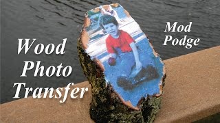 DIY Easy Mod Podge Wood Photo Transer [upl. by Nirok]