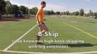 B Skip Running Form Drill Demonstration [upl. by Bryce]