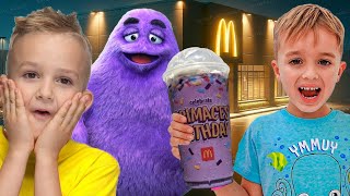 Vlad and Niki Try Grimace Shake Challenge in Real Life [upl. by Kelcey]