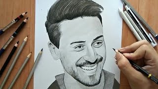 How I draw Tiger Shroff  Realtime Video  part 1 [upl. by Rabin970]