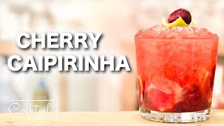 How To Make a CHERRY CAIPIRINHA  1Minute Cocktail Recipes [upl. by Andeee]