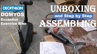 UNBOXING Domyos essential Exercise Bike step by step ASSEMBLE Domyos exercise bike VM130 DECATHLON [upl. by Schifra]