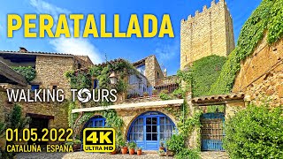 4K Peratallada Catalonia Spain Walking Tour • May 2022 [upl. by Onid]