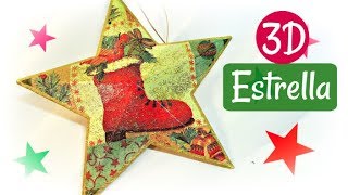 Como hacer ESTRELLAS 3D fácil Manualidades de Navidad [upl. by Hatch]