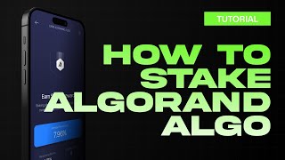 How to stake Algorand ALGO  Algorand Staking [upl. by Willms]