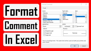 How to Format Comments in Microsoft Excel [upl. by Means]