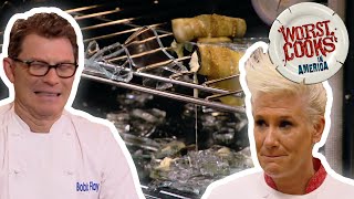 MostShocking Cooking Techniques  Worst Cooks in America  Food Network [upl. by Eissen]