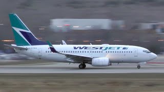 WestJet Boeing 737700 Takeoff from YLW [upl. by Cirenoj]