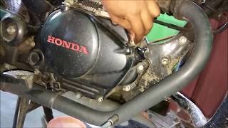 honda stunner cbf 125 Oil filter strainer cleaning oilpump [upl. by Aitret72]