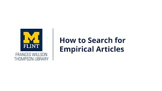 How to Search for Empirical Articles [upl. by Scott]