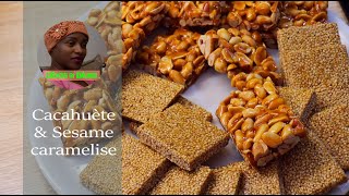 Nougatine cacahuete Sesame caramelise Peanut chikki Groundnut Energy Bar Peanut Bar [upl. by Anehsat]