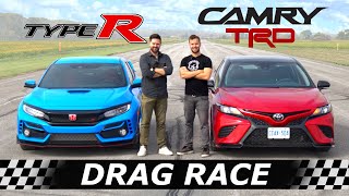 2020 Toyota Camry TRD vs Civic Type R  DRAG amp ROLL RACE  SURPRISE Contender [upl. by Tare]