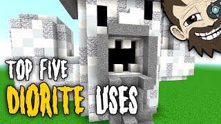 Minecraft TOP 5 Diorite Uses  Challenged from viewers [upl. by Hayarahs]