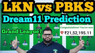 LKN vs PBKS Dream11 PredictionLKN vs PBKS Dream11LKN vs PBKS Dream11 Team [upl. by Corkhill]