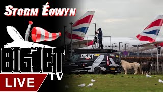 LIVE Storm Éowyn at London Heathrow Airport [upl. by Lexa]