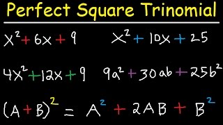 Factoring Perfect Square Trinomials [upl. by Ybok]